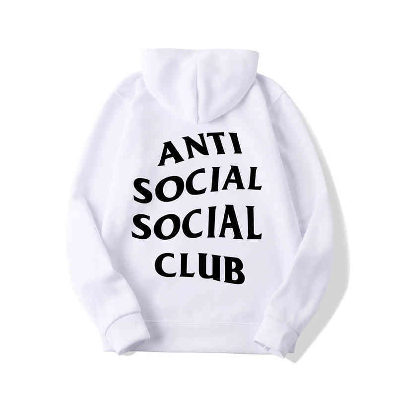 

Trendy Anti Social Club Men' and Women' Pullover Assc Casual Print Coat, White