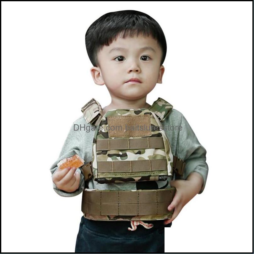 

Tactical Vests Clothing Gear High Quality Children Kids Mini Airsoft Vest Suit Molle Combat Plate Car Dhksr, Brown
