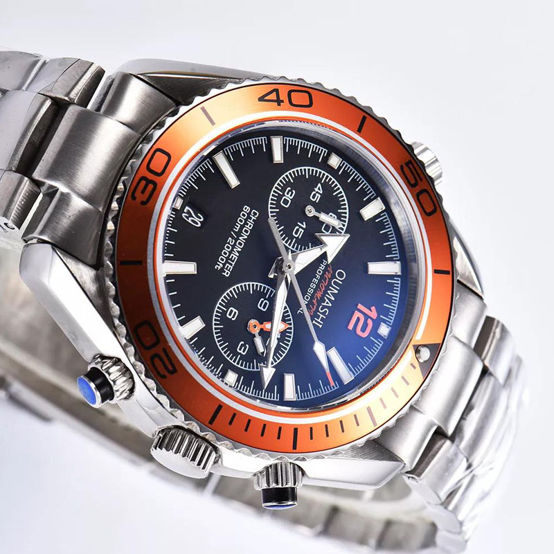 

41. 5MM Men's Watch Waterproof Quartz Movement New Stainless Steel Chronograph