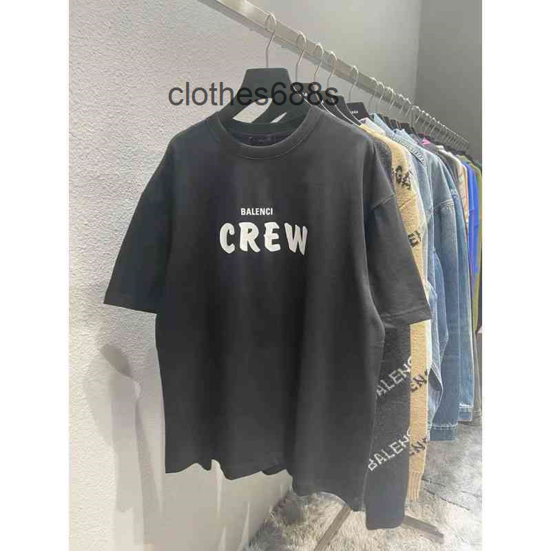 

designer Tshirts balencaigass Men sweaters Tower Paris Men T-shirts Crew Short Sleeve T-shirt, Printed Front and Back Letters, Male Female S, Lemon yellow