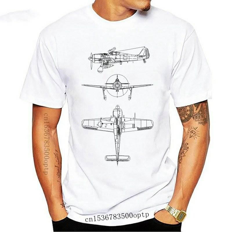 

Men's T-Shirts FOCKE WULF FW 190 TECH DRAWING MENS T SHIRT PLANE AIRCRAFT AIRPLANE FIGHTER WAR, Yellowmen