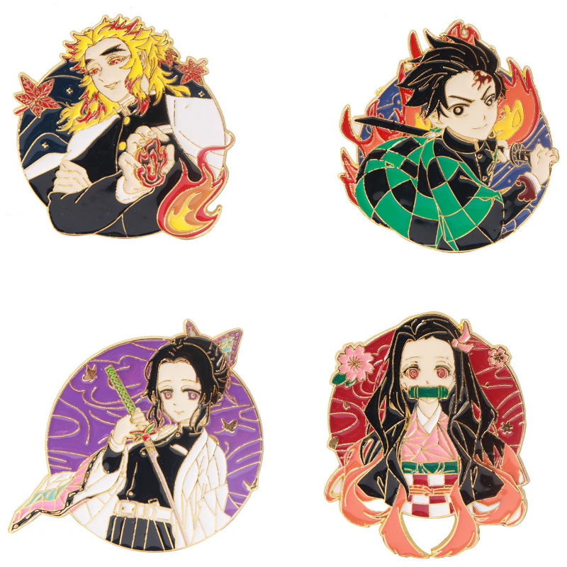 

Demon Slayer Lapel Pins for Backpacks Enamel Pin Anime Cute Japanese Brooch for Clothes Briefcase Badges Backpack Badge Gift, Mixed colors