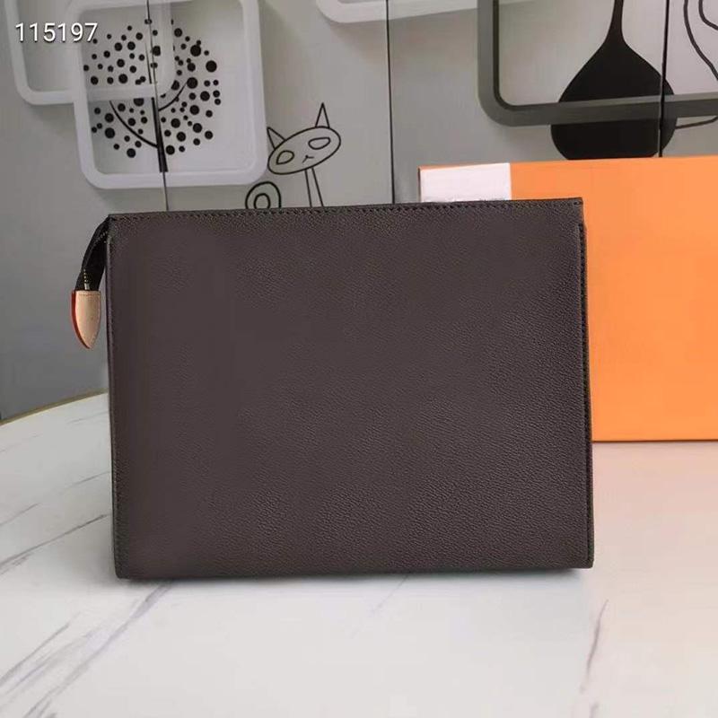 

Fashion Cosmetic Bags for man Special Canvas Clutch brown flower designer toilet pouch XL high quality makeup case men briefcase M47542 Luxury bag leather purse, Brown checked