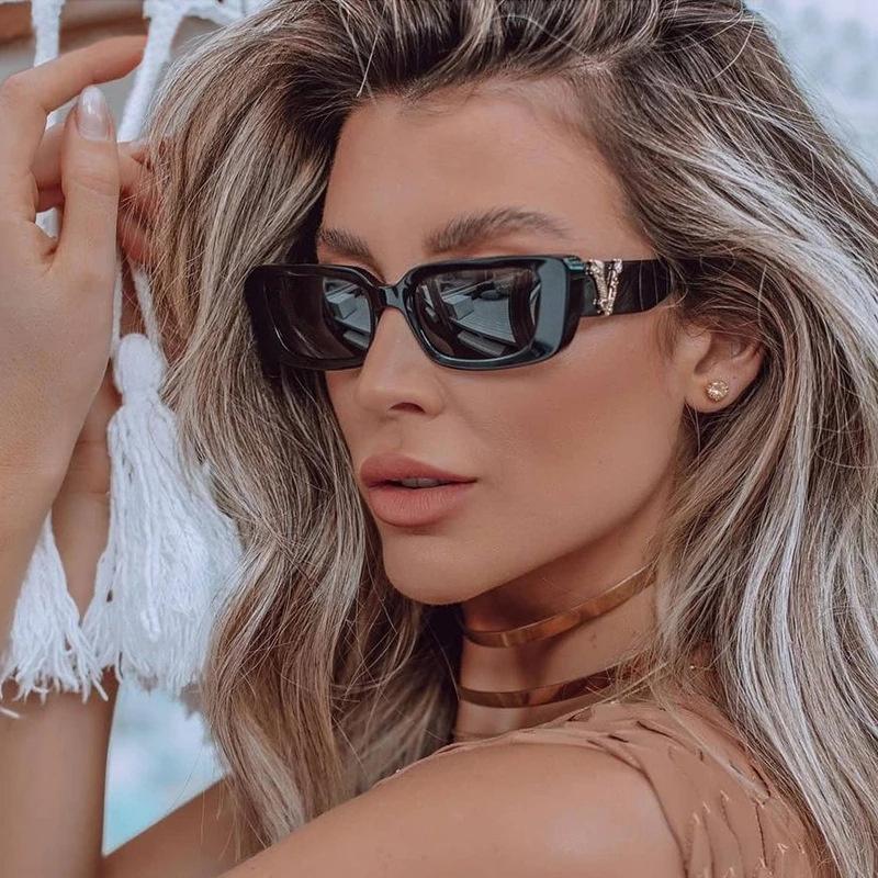 

Sunglasses Vintage Small Rectangle Women Designer Cat Eye Sun Glasses Shades Female Fashion Square Oculos De SolSunglassesSunglasses