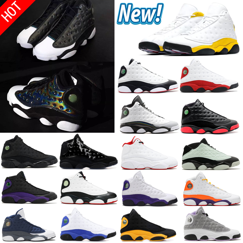 

New XIII 13 13s Men Basketball Shoes Midnight Navy Gym Red Hyper Royal Linen Island Green Obsidian Singles Day Flint Bred Court Purple Del Sol Barons Trainer Sneakers, Shoebox