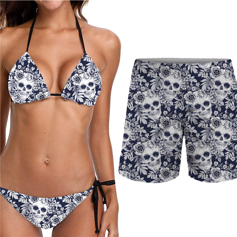 

Doginthehole Gary Skull Printed Bikini Set For Women Men Beach Short Plus Lady Swimsuit Casual Couple Beachwear Summer 220616, Jypbc1055brz34