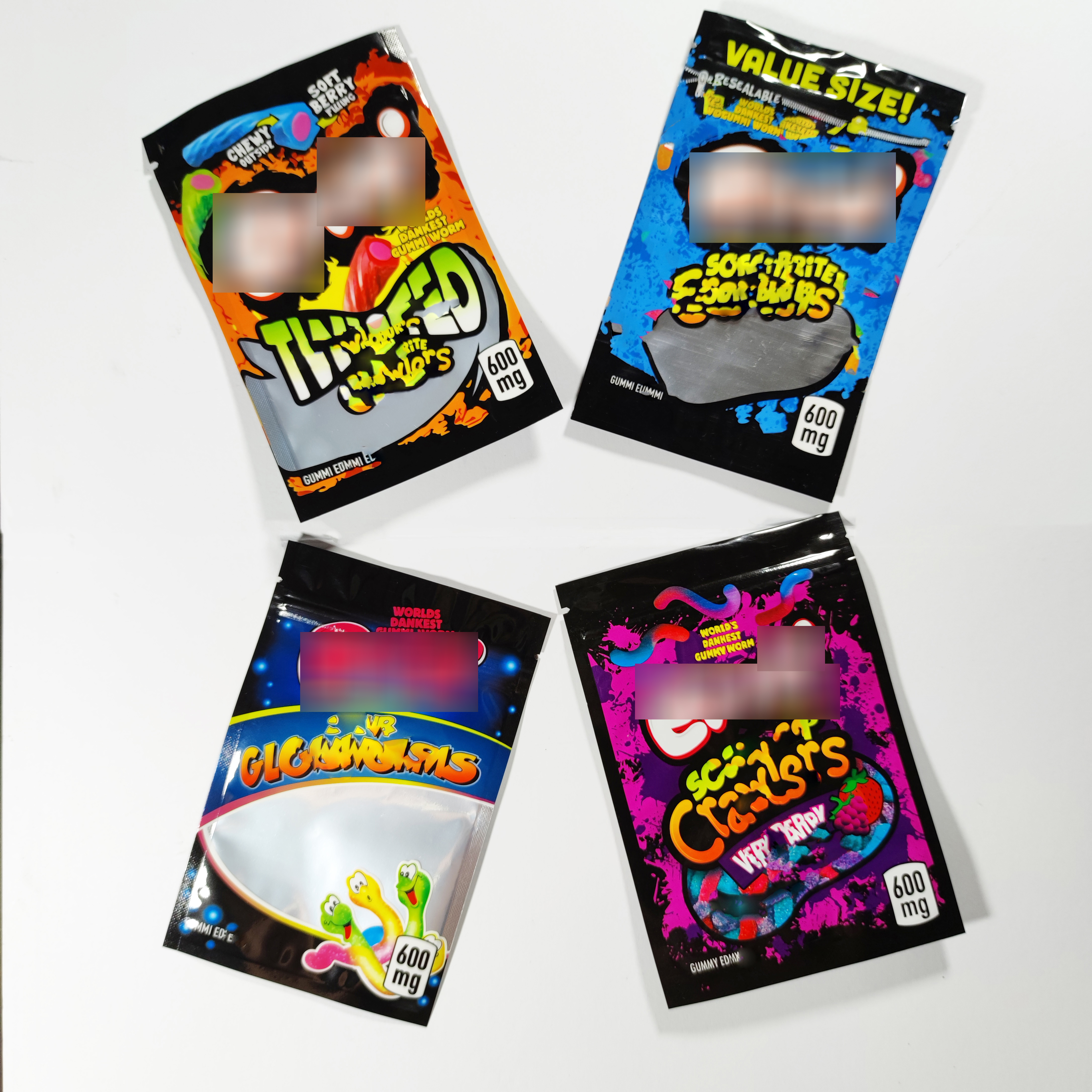 EMPTY Eeoorrllittt Sour terp Crawlers Bag 3.5g 600mg Gummy Edibles Very Berry candy gummi Childproof zipper lock Mylar Child Proof Packaging Bags-image-699974262