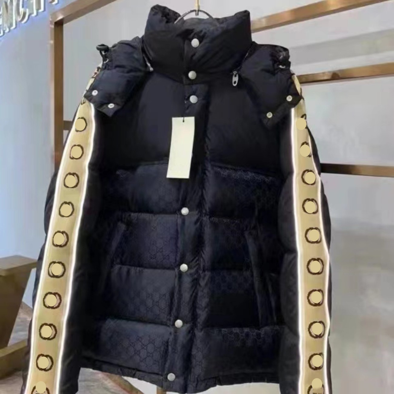 

B8128 Womens Down Coat Winter Puffer Jacket Many Letters Double-sided Parkas Hight Quality Mens Coats Fashion Designer Classic jackets Unisex Outwear workmanship, Black