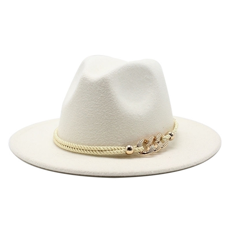 

Blackwhite Wide Brim Simple Church Derby Top Hat Panama Solid Felt Fedoras Hat for Men Women artificial wool Blend Jazz Cap W220811, Black