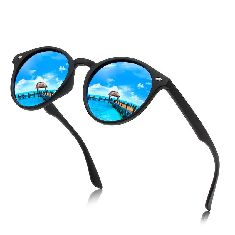 

Sunglasses YIMARUILI Polarized Retro Round Colorful Film Anti-UV Anti-Glare Optical Prescription Glasses Frame Men And Women 180