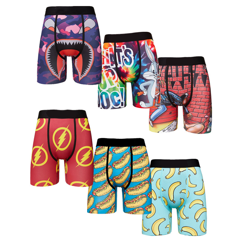 PSD Underpants Men Unisex Boxers Breif Pattern Shorts Pants Sports Hip Hop Excise Underwear Skateboard Street Fashion Streched S-2XL
