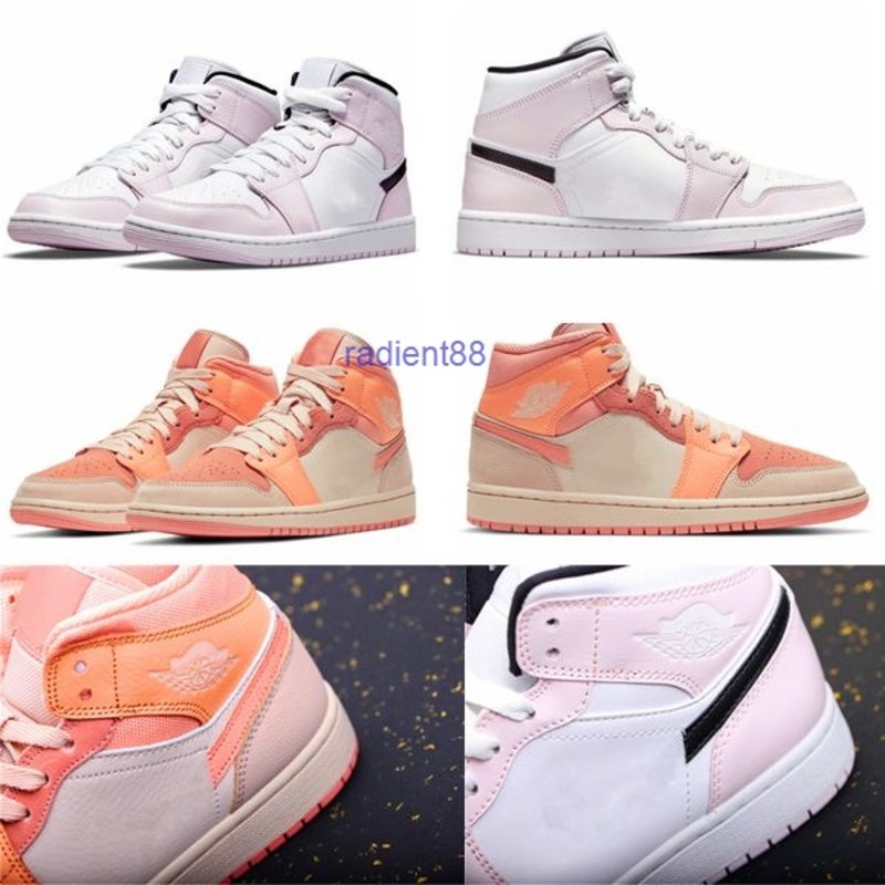 

Designer Shoes middle cut men's basketball Apricot Orange 1 Barely Rose violet ladies sneakers 36-45, All with logo