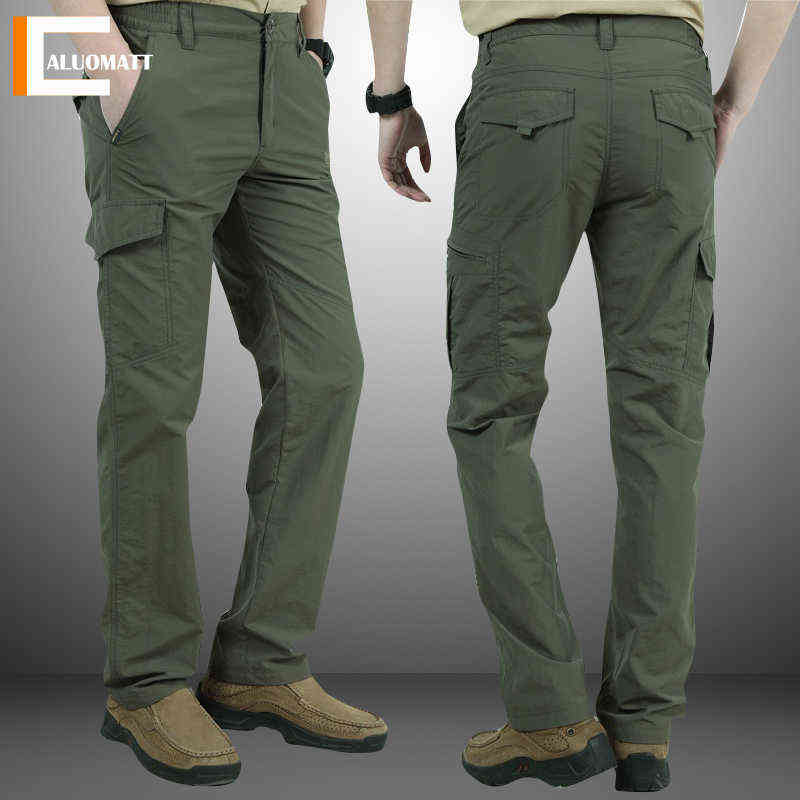 

Lightweight Men Tactical Pants Breathable Summer Military Male Waterproof Quick Dry Loose Cargo J220707, Wish846green