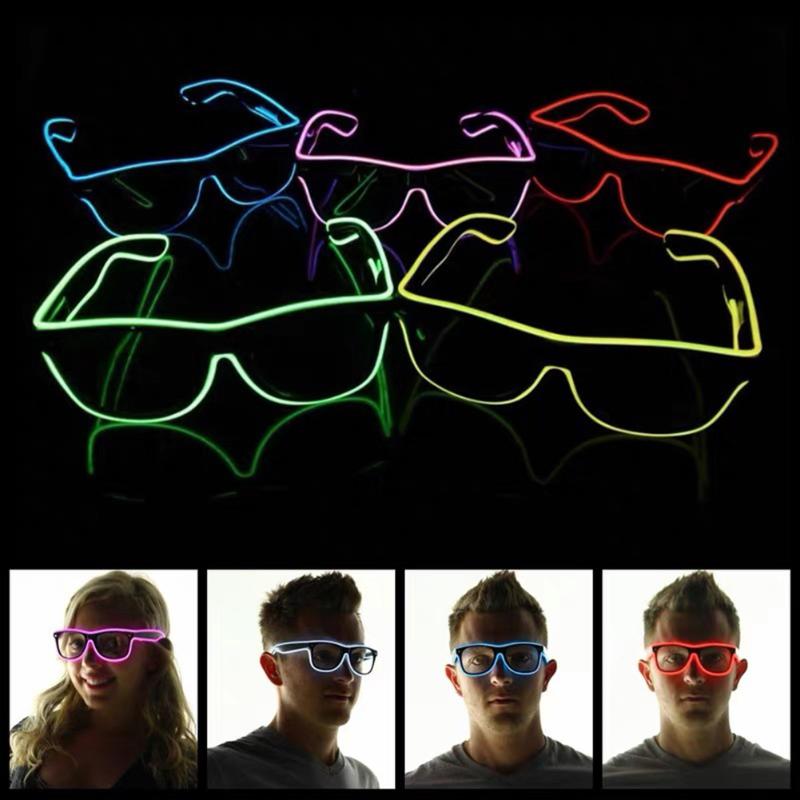 

Sunglasses Lenses Luminous Glasses LED Glowing Neon Party Flashing For Festival Celebration Bar Performing Novelty Gift AccessoriesSunglasse