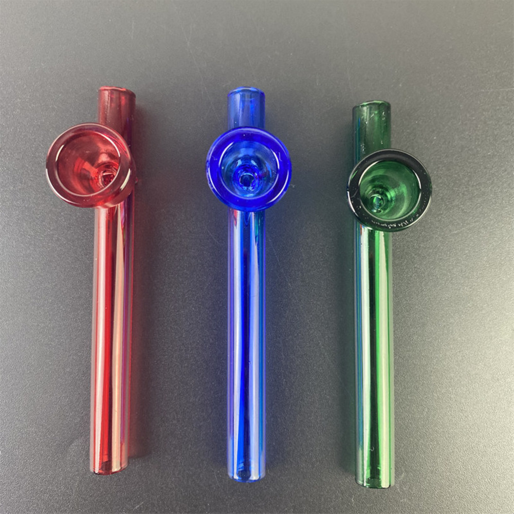 

10cm High borosilicate color tobacco glass pipe manufacturers in china handmade Smoking pipe for dry Tobacco