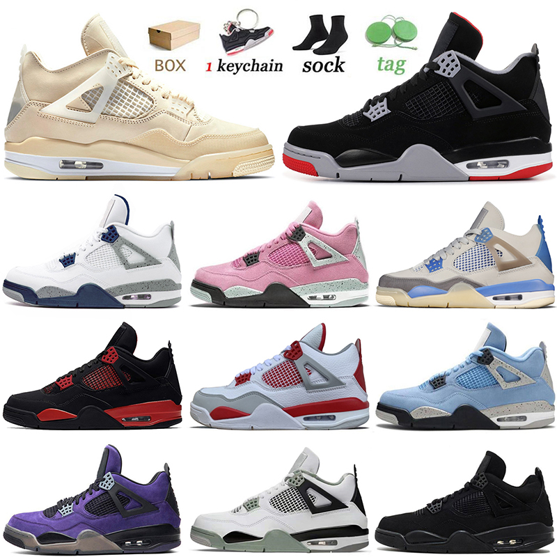 

5A-High quality 4 4s Basketball Shoe Jumpman 4s IV Seafoam Size 36-50 University Pink Military Black Cat White Oreo Off Men Women Sneakers Trainers With Box, 09 40-47