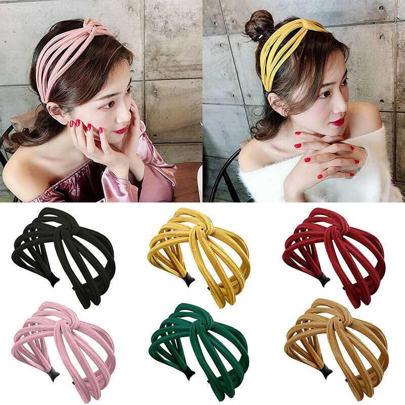 

Hair Clips & Barrettes Cloth Headwrap Band Bow Knot Cross Tie Twist Hairband Women Headband