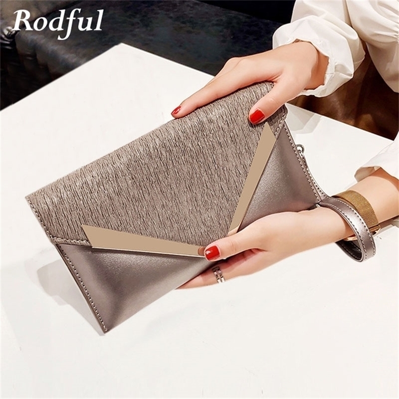 

lope leather evening party black silver gold fashion ladies handbag clutch bag female clutche Y201224