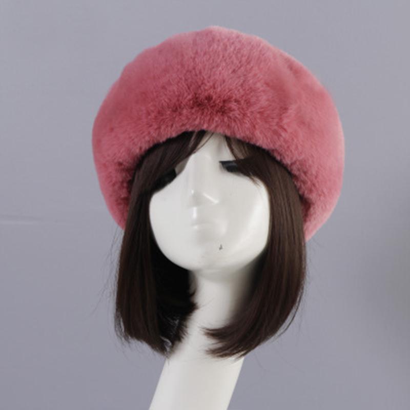 

Berets Women Winter Faux Fur Warmer Russian Cap For Girls Fashion Thick Fluffy Empty Top Autumn Outdoor Ski Hats, 18