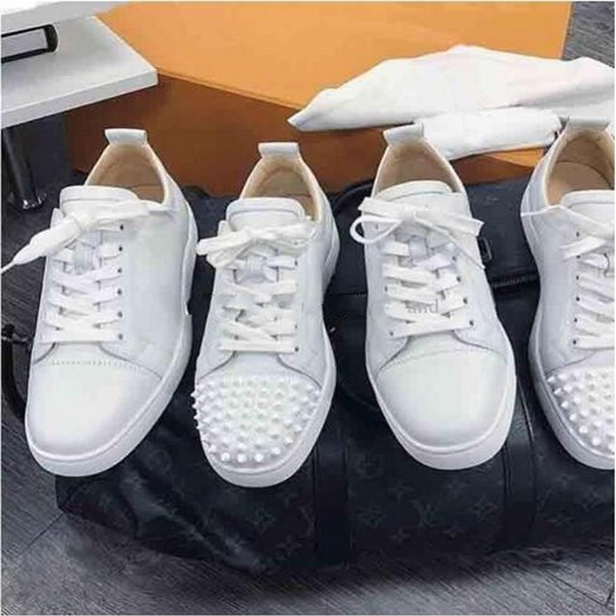 

Whole Paris Red Soles Shoes Junior Spikes Orlato Men's Flat Suede leather Reds Bottom Sneaker Studded red-sole shoes Rive183p