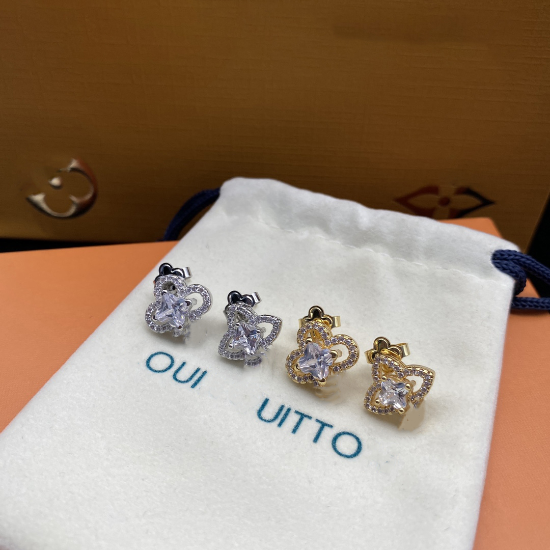 

Designer Earrings Silver Gold Women Fashion Luxury Jewelry Zircon Copper L Collection Stud Earrings Accessories Wholesale