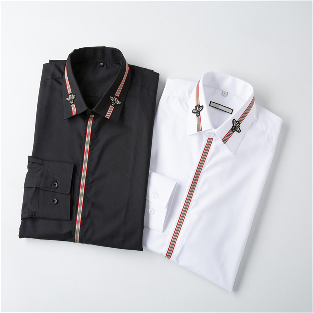 

Designers Mens Dress Shirts Business Fashion Casual Classic Long Sleeve Shirt Brands Men Spring Slim Fit chemises Clothing stylist luxury Clothes 003