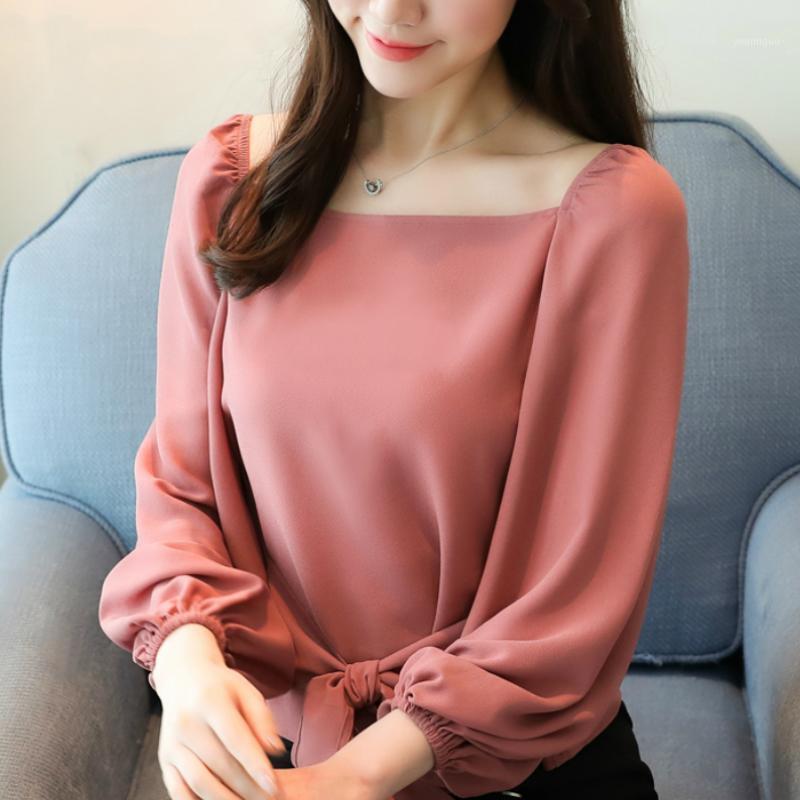 

Women' Blouses & Shirts Womens Tops And Chiffon Blouse Shirt Long Sleeve Women Fashion Spring Clothing Blusas A762, Pink