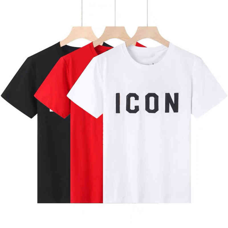 

22ss Summer Clothing New D2 Pattern T Shirt Men's Polo shirt Luxury Designer Dsquare Print Tee O-Neck Short Sleeve Top Black White Fashion TShirts Men DT896, As shown 1