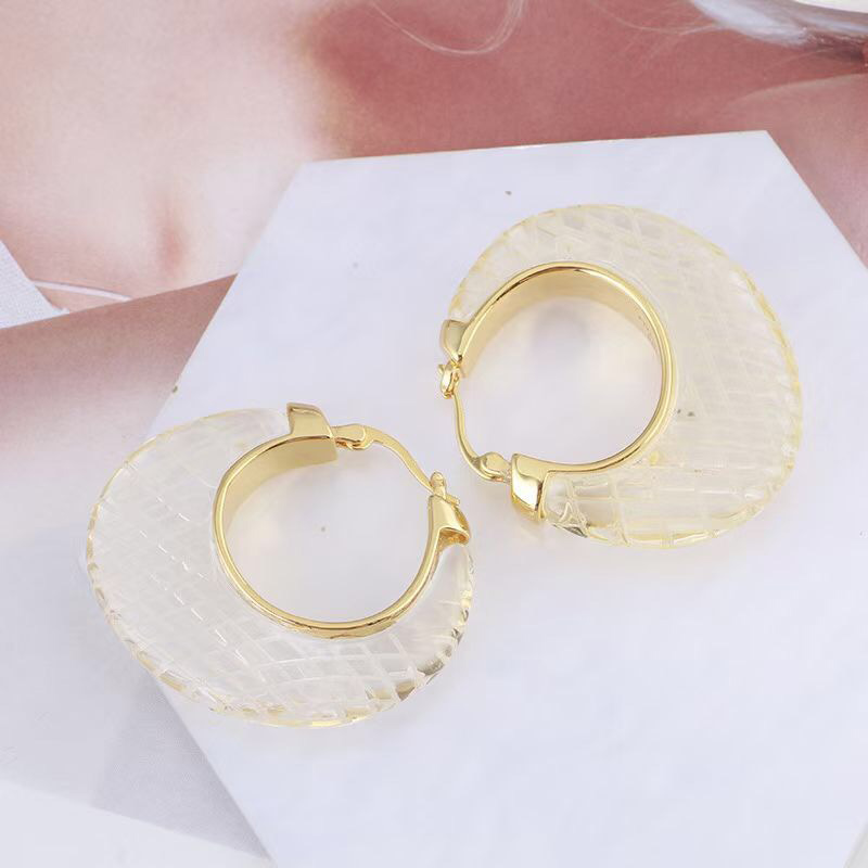 

2022 Top quality Charm drop earring with transaprent beads in 18k gold plated for women wedding jewelry gift have stamp PS7834