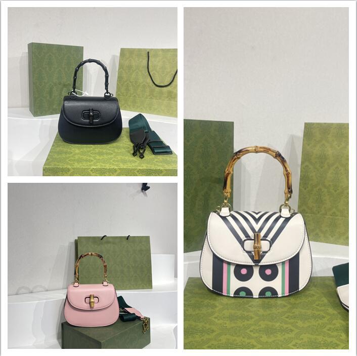 

2022 TZ Women's Classic Shiny Leather Canvas Bamboo Handle Bag Small Mini Handbag Designer all-match practical Crossbody Bag Striped Webbing Strap Shoulder Bags, 003