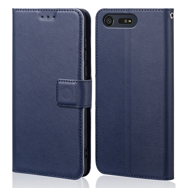 

for Sony Xperia X Compact case Flip Leather & silicone back Skin stand capa for Sony X Mini F5321 cover phone funda pouch bag, Navy