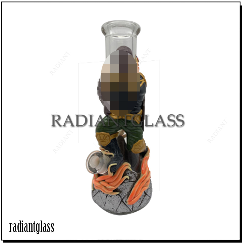 

hookah superhero heady glass bong 3d bongs unque design dab rigs 12.5inch water pipe with perc 14.4mm feamle joint