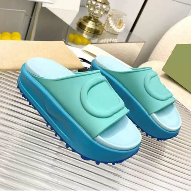 

Classic Ladies Sandals Summer Thick Bottom Macaron Wide Bottom Comfortable Versatile Slippers Designer Fashion Summer Flat Pink White Beach Flip-Flops 35-41, Color3