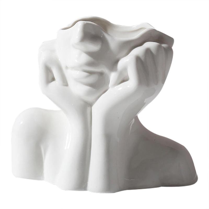 

Vases Innovative Ceramic Flower Vase Art Woman Body Shape Succulent Plant Pot Cabin Decor Tabletop Shelf Showpiece For Living Room In