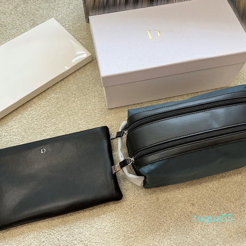 

Designers Toiletry Bag Toiletries Pouch Womens fashion leather large capacity makeup bag classic solid color, Black