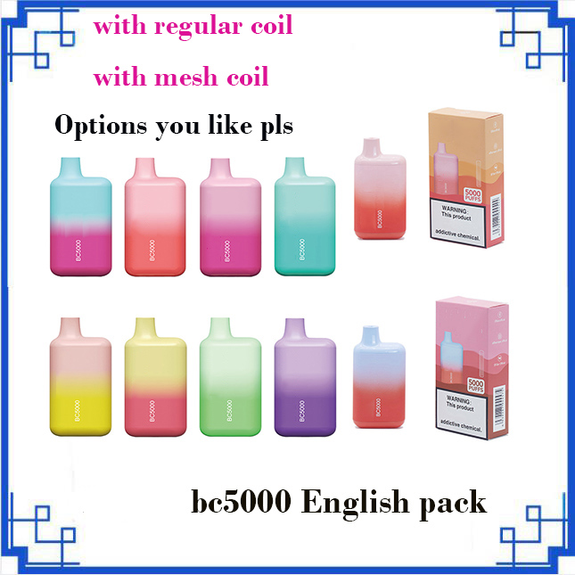 

Eif bc5000 mesh coil disposable Vape Electronic Cigarettes Device 650mAh 5000puffs 13ml Vapors vs esco bars h2o bang king