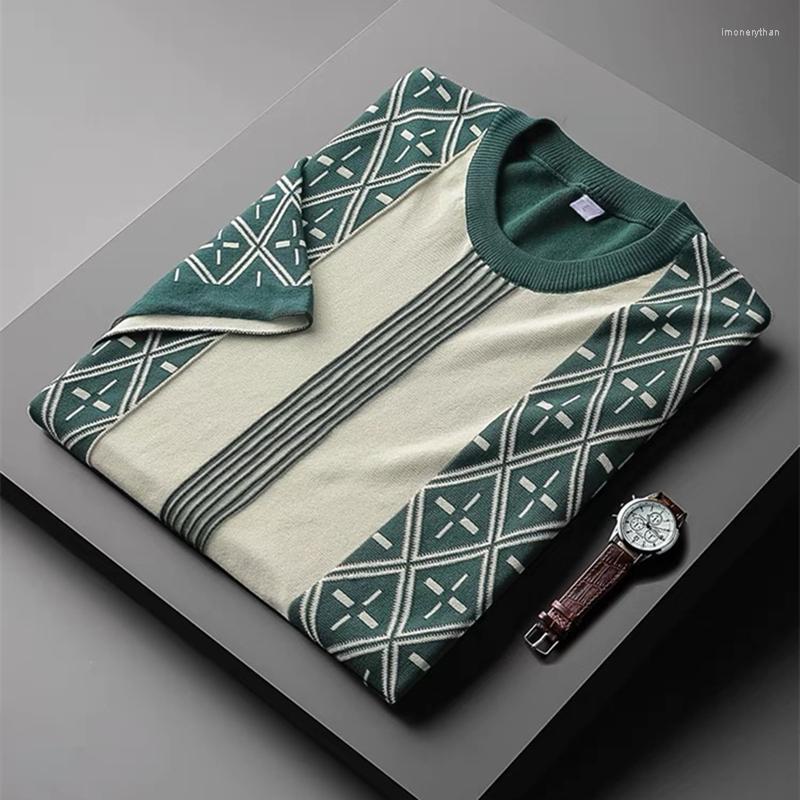 

Men's T-Shirts European Luxury Fashion Jacquard T-shirt Men's Summer High-end Knitted Short Sleeve 2022 Slim Fit Round Neck Half MenMen', Black