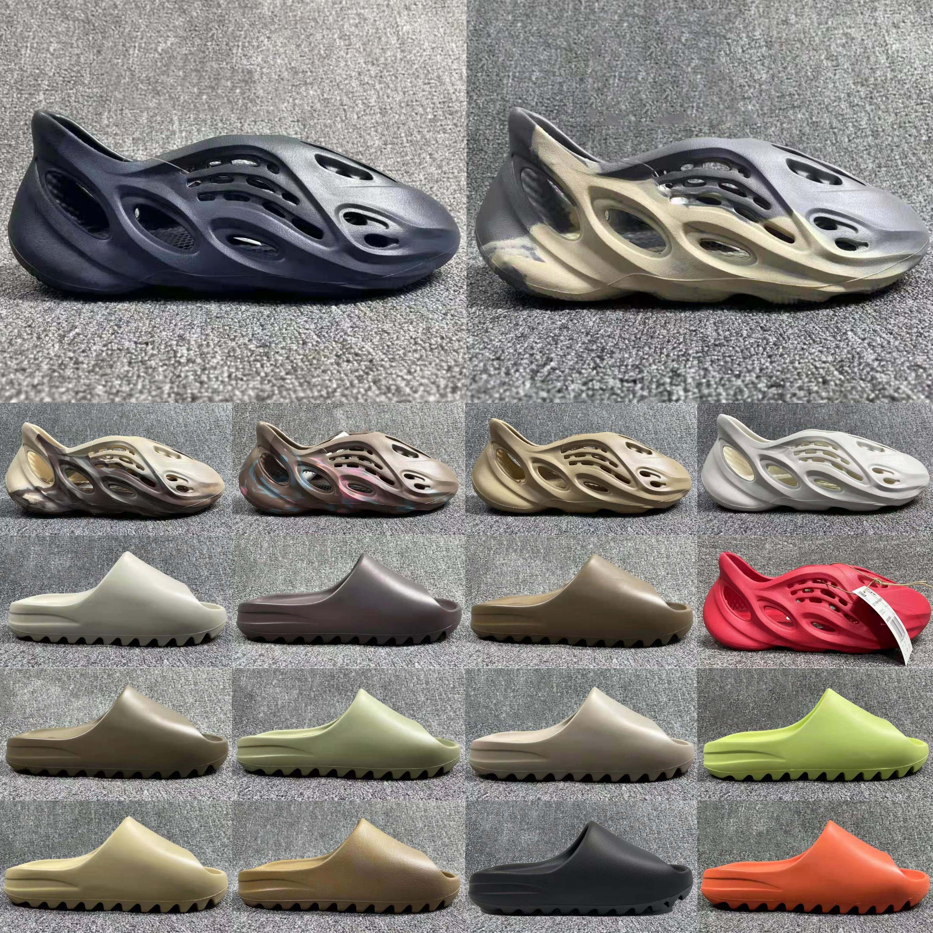 top quality Designer slipper men women sandal Triple Black White Resin pattern slippers Foam Runner mens womens west slipper slides slider slider