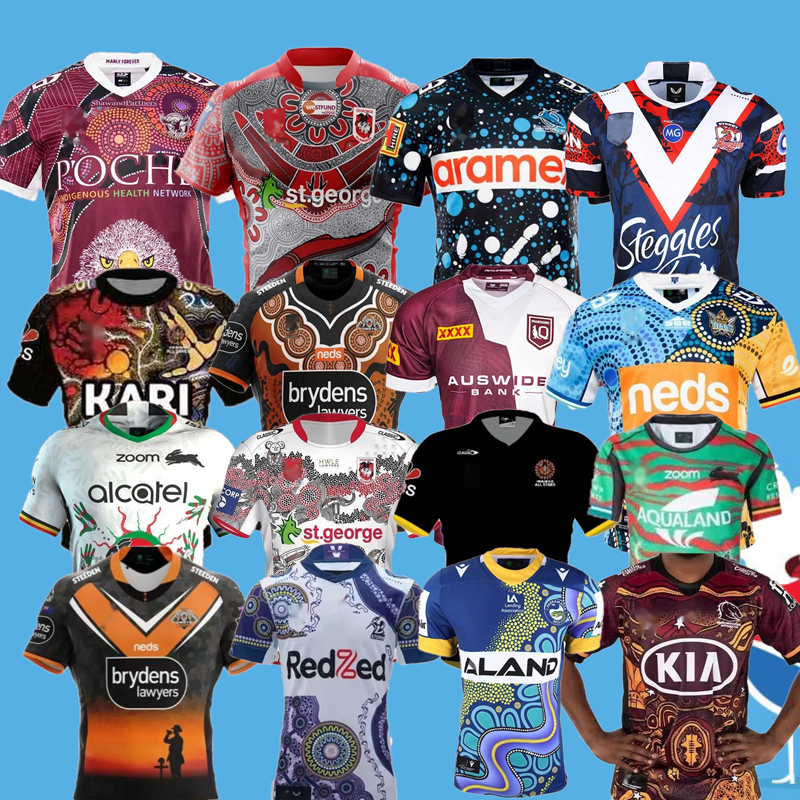 

20 21 NRL Jersey Australian Raider rooster Bull Stormer Navy Jaguar Black Shark 2021 Melbourne st.george tiger Eels BRISBANE BRONCOS Indigen, Rugby jersey