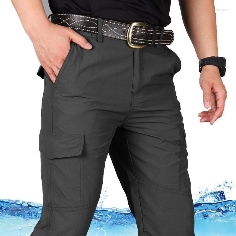 

Men's Pants Men Trousers And Summer Thin Cargo Male Chinos Quick Dry Waterproof Work Pant Full Length TrouserMen's Bert22, Kcd090 grey
