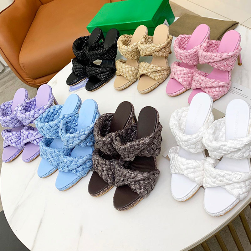 

2022 Designer Women Slippers Leather Flat Slides Non-slip Wear-resistant Sandal Lady Sexy High Heels Size 9.5CM 35-42 with box, Custom made