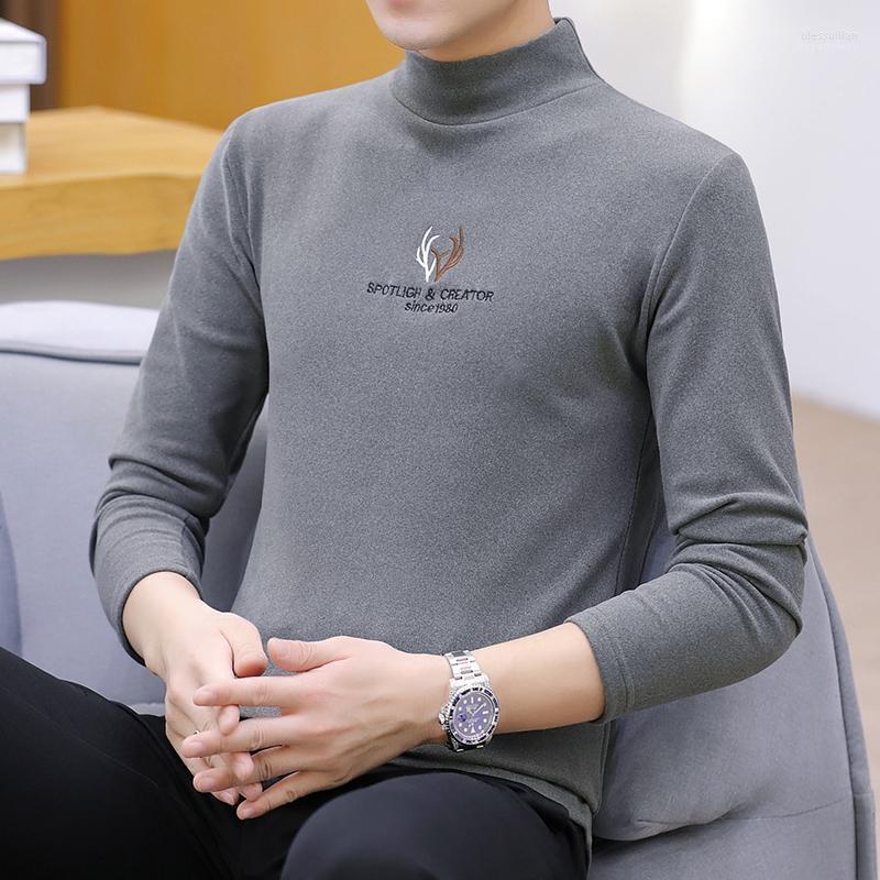 

Men's T-Shirts Men Thermal Underwear Turtleneck Tops Spring Autumn Bottoming Long Sleeves High Elastic T Shirts Solid Casual Pullovers Bles2, Black