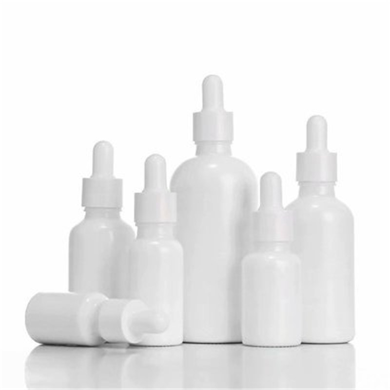 

10ml 15ml 30ml 50ml 100ml Glass Dropper Bottles With Pipettes White Essential Oil Bottles Gold Cap For Aromatherapy