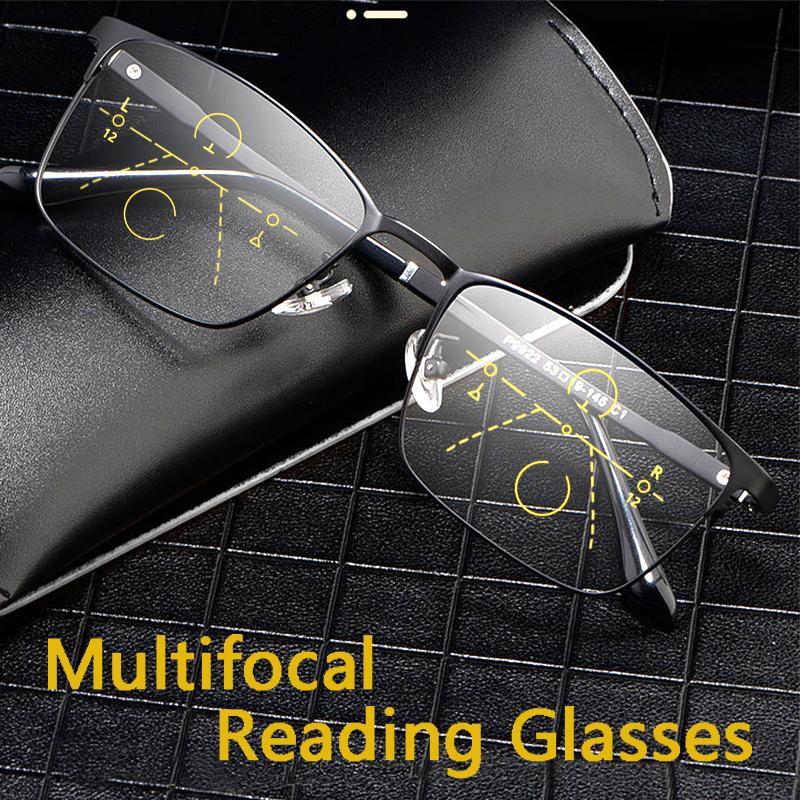 

Sunglasses Multi Focal Progressive Glasses Fashion Reading Men 2022 Titanium Full Frame Finished Eyeglasses Ultralight HD 125 175Sunglasses