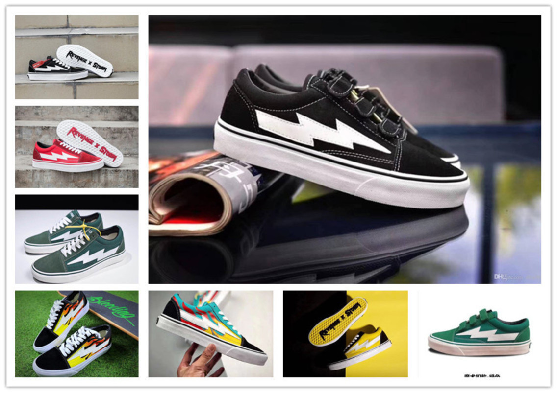 

REVENGE x STORM Old Skool Running Shoes Sneakers yellow Unisex Slip-On Light Weight Skateboarding Canvas Size36-441ZMT, Ivory