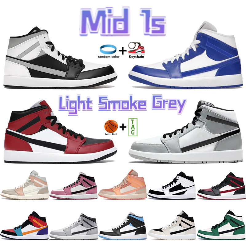 

Top 1 1s Basketball Shoes Mid Sneakers Light Smoke Grey Milan Kentucky Blue Grey Green Barely Rose Carbon Fiber Chicago Men Women Trainers, Shoe box