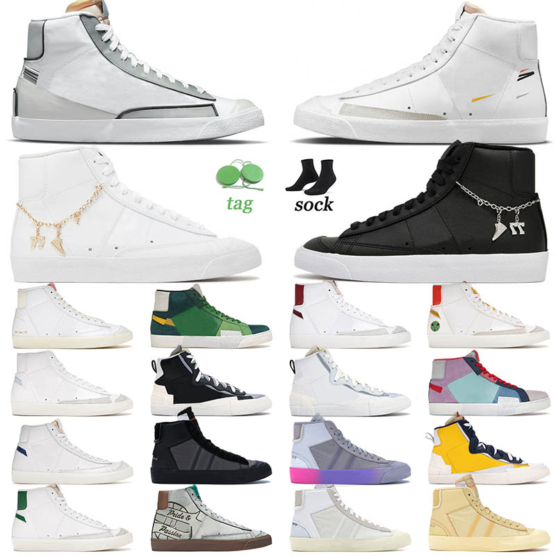 

Top Quality Blazer Mid 77 Running Shoes Color Code White Wolf Grey Serena Queen Pomegranate Mosaic Green Paint Splatter Womens Sneakers Mens Trainers Size 36-45, A40 popcorn