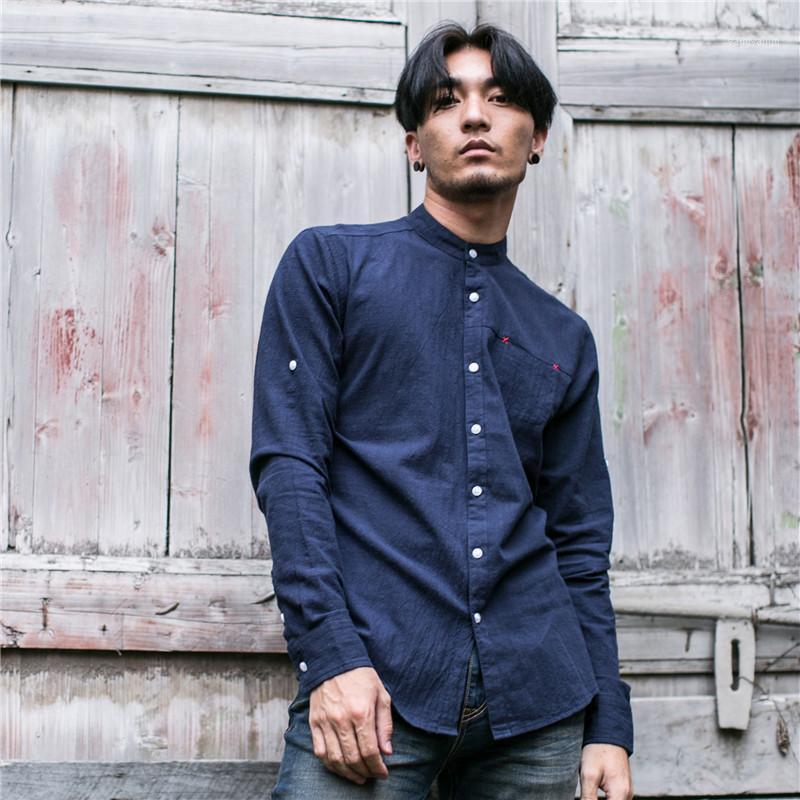 

Vintage Mens Shirts Linen Cotton Fashion 2022 Casual Slim Fit Male Shirt Solid Long Sleeve Quality M-5XL A5289 Men's, White
