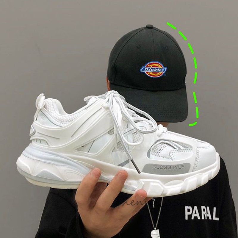 

Top Quality Mens Women Casual Shoes Track 3.0 Sneakers Luxury Brand Designer Trainers Triple S Leather Platform Sneaker Ice Pink Blue White Orange Black Sneaker C88, # 5 36-40