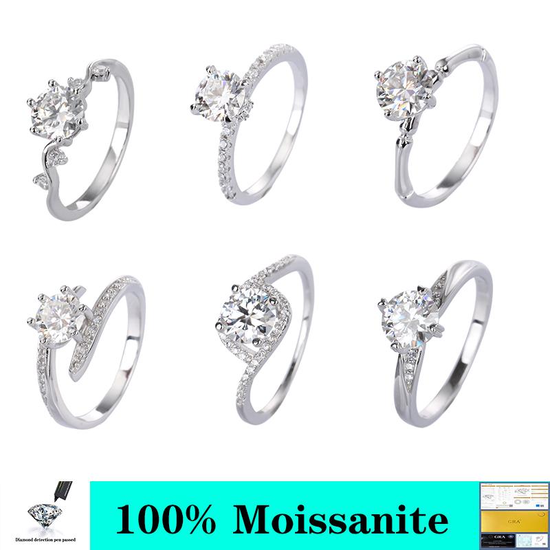 

Cluster Rings Moissanite Ring Multi-style 100% 925 Sterling Silver 1 VVS1 Anniversary Women's Fashion Jewelry GiftCluster